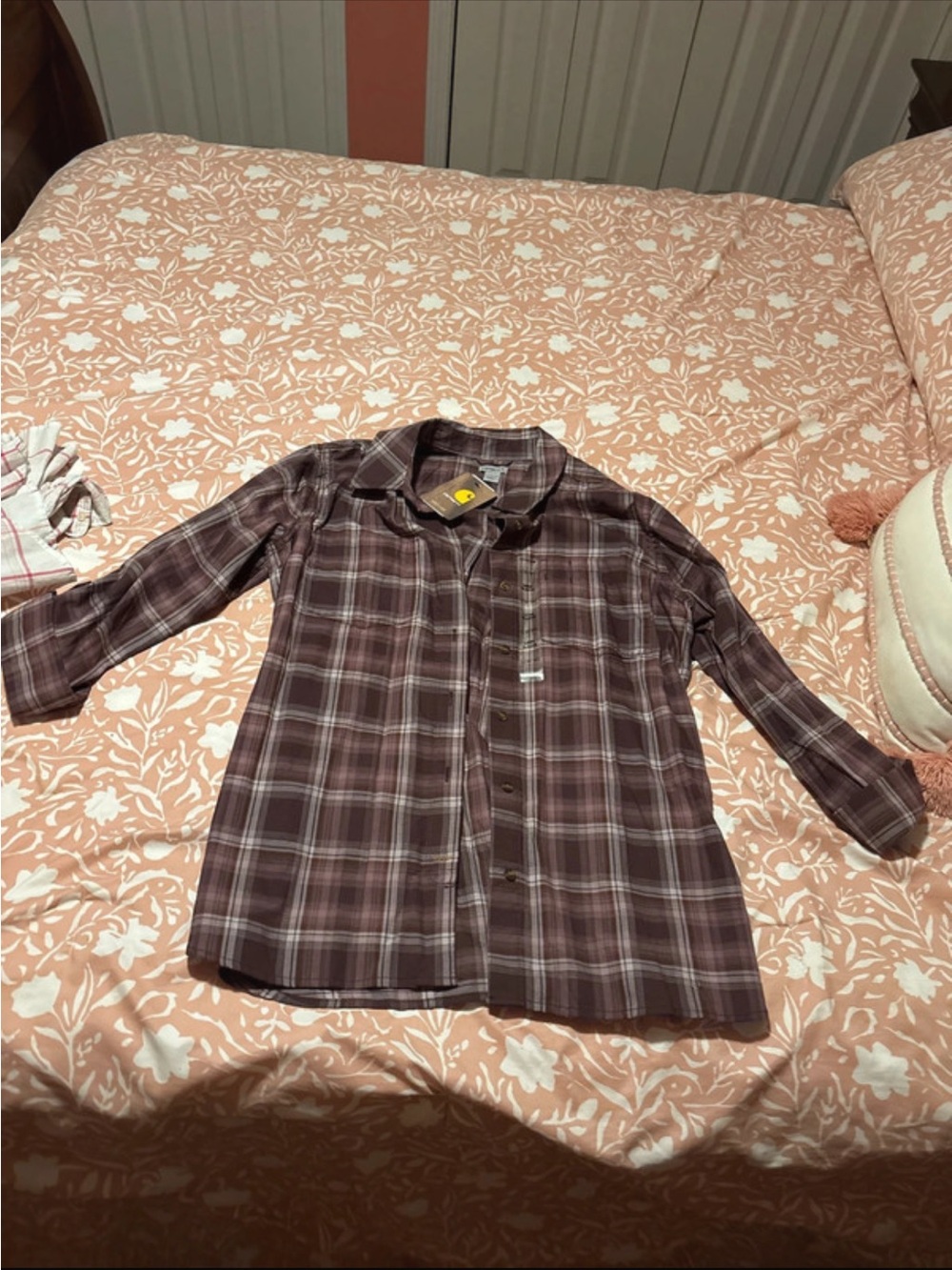 Carhartt Women's Plaid Button-Down Shirt - Brown and Gray